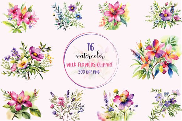 Download Wild Flowers Sublimation Clipart - Wild flowers sublimation Collection