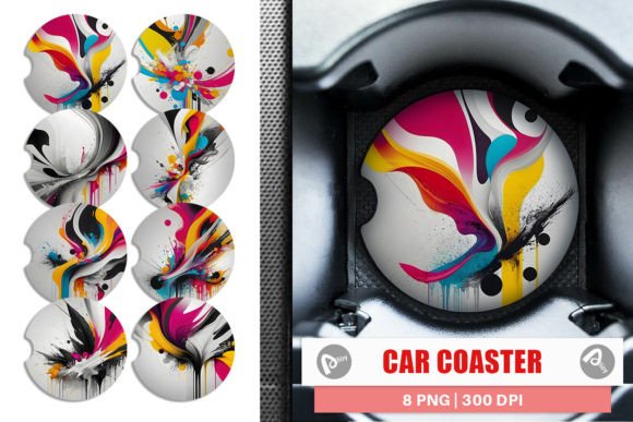 Download Car Coaster Abstract Vibrant Colors - Premium Resources