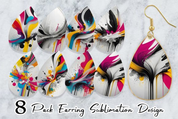 Download Earring Abstract Vibrant Colors - Premium Resources