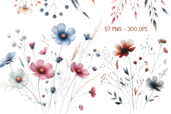 Download Watercolor Wild Flowers Sublimation PNG - Wild flowers sublimation Collection